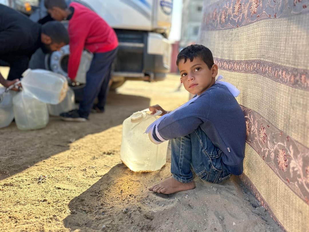 boy with drinking water